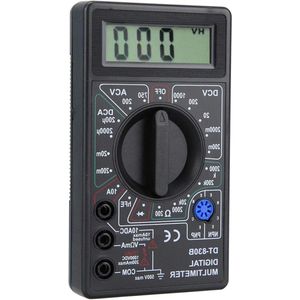 Digitale LCD-multimeter meting van wissel-/gelijkspanning - rubberen isolatie en antislip voor laboratoriumfabrieken (DT-830B zwart)