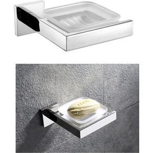 OxyFlowzy® - Badkamer Accessoires - Roestvrij Staal - Badkamer Artikel - Zeephouder - Zeepschaaltje - Zeepbakje - Zilver