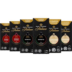 Gran Maestro Italiano proefpakket koffiecups - 3 intense smaken, 120 cups