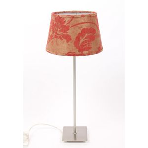 Tafellamp - terra rood - rond-  lamp met kap - H 54 cm