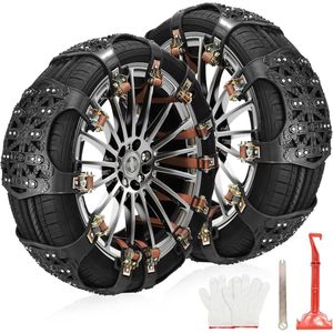 Sneeuwkettingen 6 stuks universeel 165-265 mm veiligheidskettingen - noodgevallen - auto's - starthulp - SUV's - vrachtwagens - zwart