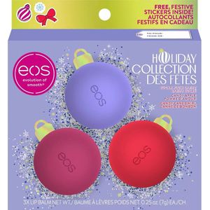 eos Holiday Lip Balm Spheres - Sugar Plum Spritz, Candy Apple Sphere, Candy Cane Swirl - 3x7g