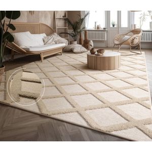 Paco Home Vloerkleed Woonkamer Laagpolig Boho Patroon Scandinavisch 3D Modern 120x160 cm