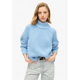 Superdry - Wijdvallende gebreide coltrui met stiksels - Dames - Sweaters
