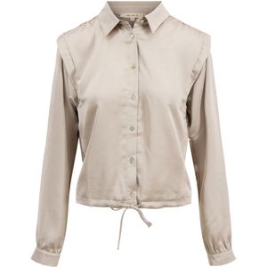 Zusss - Blouse - Beige - Dames - Regular Fit - Lange Mouwen