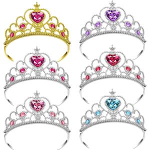 Uitdeelzakjes - Prinsessen Tiara - Kroon - 6-pack - Verkleedkleren Meisje - Paars - Blauw - Roze - Goud - Prinsessen speelgoed - Voor bij je prinsessenjurk meisje
