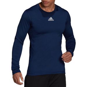 adidas - Techfit Warm Long Sleeve Top - Blue Compression Top-S