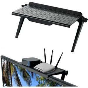 TVs Screen Top Storage Shelfs - Adjustable Monitors Storage Rack - Computer Desktop Display Stand - TVs Routers Storage Rack - Zwart,Small Size