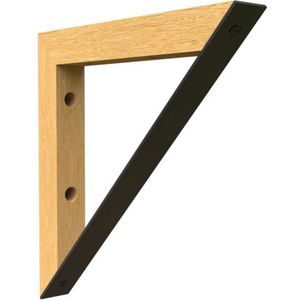 Plankdrager Driehoek - 2 stuks - 201 x 201mm - Hout / Metaal - Zwart - Plankdragers