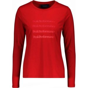 Peak Performance - Ground Longsleeve Women - Katoenen Shirt - S - Rood
