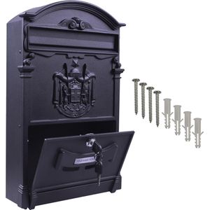 Klein model - afsluitbare wandbrievenbus - zwart