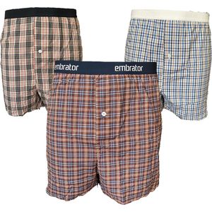 Embrator mannen Boxershorts 3-stuks geruit maat XXL