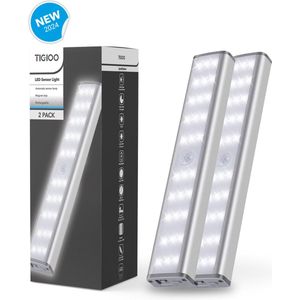 TIGIOO Kastverlichting met Bewegingssensor OPLAADBAAR - Keukenverlichting onderbouw LED 2 Pack - LED Kast Verlichting Draadloos (2-PACK)