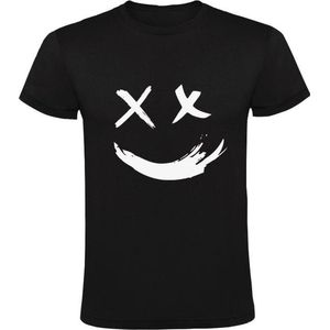 Smiley Paint Heren t-shirt | lach | graffiti | clown | grappig | cadeau | Zwart