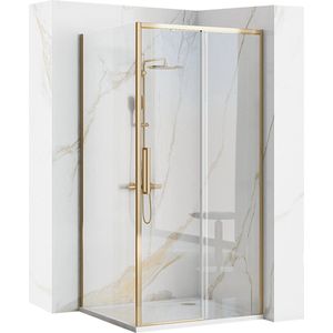 Rea Rapid Slide Gold 150X80 - 195 cm - Douchecabine - Rechthoek - Goud