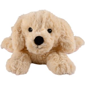 Warmies Warmte/magnetron opwarm knuffel - Hond/golden retriever - bruin - 33 cm - pittenzak
