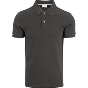 Profuomo - Piqué Poloshirt Antraciet - Modern-fit - Heren Poloshirt Maat XXL