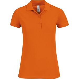 Polo Dames M B&C Kraag met knopen Korte mouw Pumpkin Orange 100% Katoen