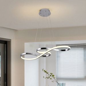 Chandelix - LED Chroom Hanglamp - Afstandsbediening - voor binnen - industriële - met 3 lichtpunten - eetkamer - slaapkamer - keuken - Zilver