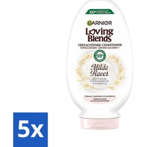 Garnier - Loving Blends - Conditioner - Milde Haver - Normaal Haar & Gevoelige Hoofdhuid - 250 ml - Bulkverpakking - 5 stuks