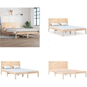 vidaXL Bedframe massief hout 120x190 cm 4FT Small Double - Bedframe - Bedframes - Tweepersoonsbed - Bed
