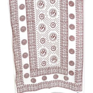 Meditatie omslagdoek met mantra Om, XL, 220 x 106 cm, wit