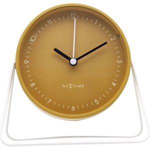 Tafel Wekker 14x13x7cm-Stil-Geel-Metaal-NeXtime Berlin Table