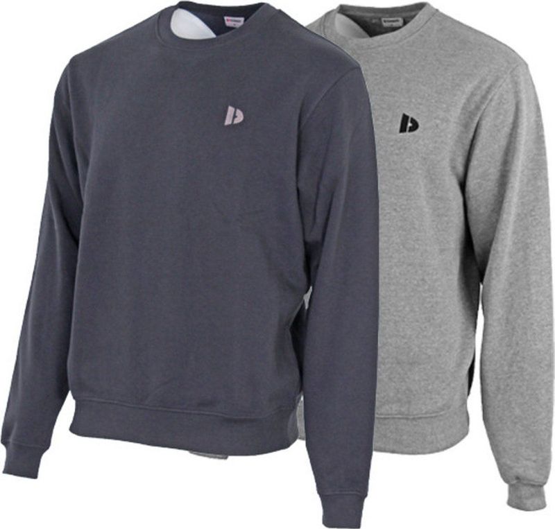 Donnay - Dean - Fleece Sweater - Navy/Silver-marl - 2-Pack