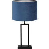 Light & Living Tafellamp Shiva/Velours - Zwart/Blauw - Ø30x62cm -