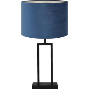 Light & Living Tafellamp Shiva/Velours - Zwart/Blauw - Ø30x62cm -