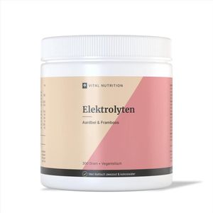 Vital Nutrition Elektrolyten - 60 doseringen - Aardbei & Framboos - Met Keltisch zeezout en Kokoswater - Keto - Fasting - Natrium - Magnesium - Kalium - Hydratatie en vochtbalans - 300 gram poeder