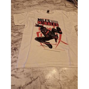 T-shirt - Marvel - Spiderman Miles Morales - Wit - Mt 6Y