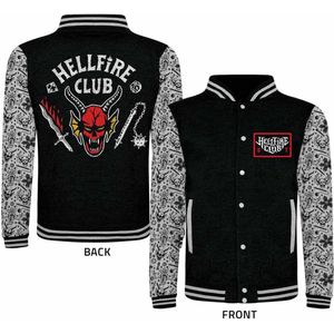 Stranger Things - Varsity Jacket - Zwart/Grijs - Hellfire Club