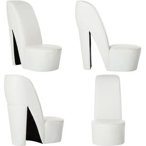 vidaXL Hakstoel kunstleer wit - Hakstoel - Hakstoelen - Pumpstoel - Pumpstoelen