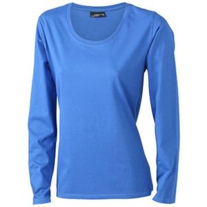 James and Nicholson Dames/dames T-Shirt met lange mouwen (Medium Long-Sleeved) (Koningsblauw)