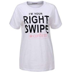 Glo-story - T-shirt - I am your right swipe - white L