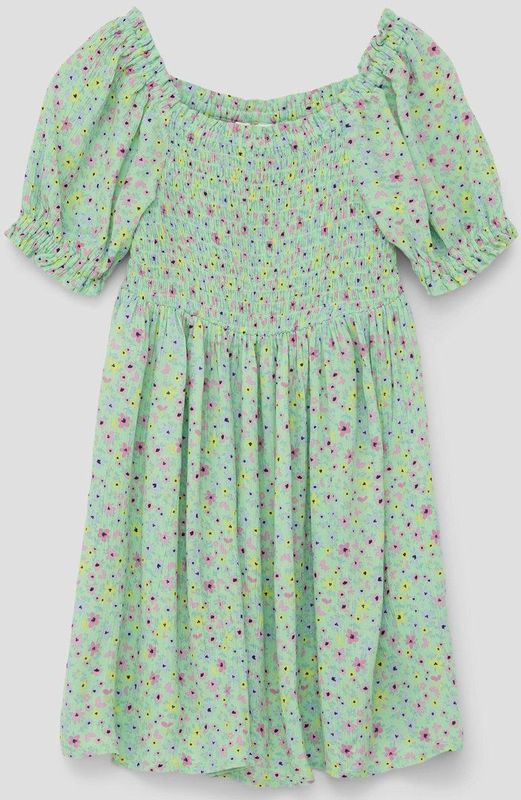 s.Oliver - Jurk - Groen - Viscose - Bloemenprint