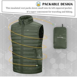 Gewatteerd vest voor heren - Gevoerde hybride outdoorsportvest met 5 zakken voor hardlopen, golf, wandelen, en paardrijden