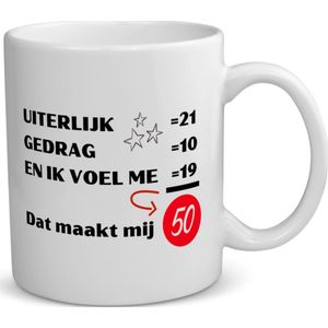 Akyol - 50 jaar Sarah en Abraham cadeau koffie mok - Mok met opdruk - Verjaardagscadeau - hoera 50 jaar - 50 jaar cadeau - Jubileum man en vrouw - Mok met opdruk - Grappige tekst mok - Jarig - Koffiemok - Grappige tekst mok - - 350 ML inhoud