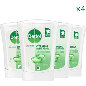 Dettol No-Touch Wasgel Navulling Hydraterende Aloë Vera - 250 ml - Handzeep 4 stuks