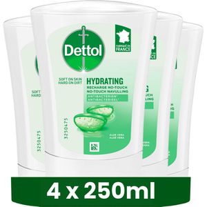 Dettol No-Touch Wasgel Navulling Hydraterende Aloë Vera - 250 ml - Handzeep 4 stuks