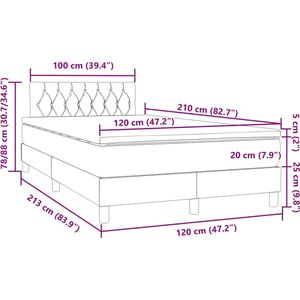 vidaXL - Boxspring - met - matras - fluweel - donkergroen - 120x210 - cm