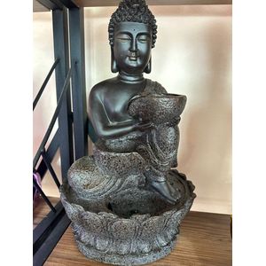 Goodyz – Boeddha – Fontein – Waterornamnet -Inclusief pompje – Led verliching – Zwart