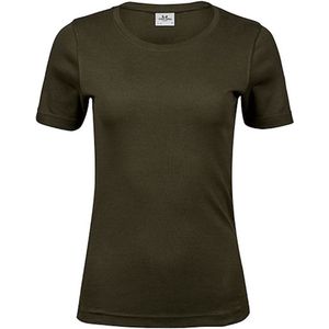 Women´s Interlock T-shirt met korte mouwen Dark Olive - S