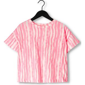 AO76 Kenza T-shirt Stripes Tops & T-shirts Meisjes - Shirt - Oranje - Maat 104