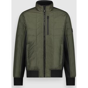 Twinlife Heren Hybrid Bomber - Jassen - Waterdicht - Vormvast - Groen - 3XL