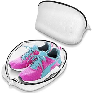 Waszak voor schoenen, set van 2, wasmachinebestendig, fijnmazig netstof met ritssluiting, beschermt kleding tijdens het wassen