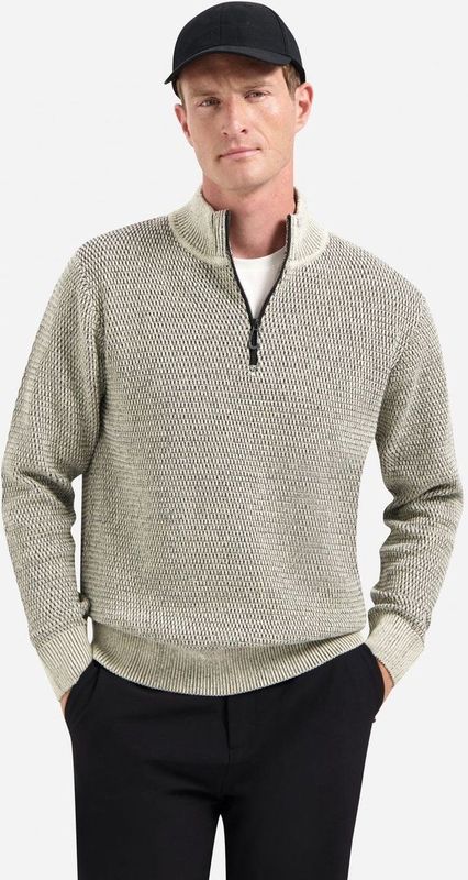 No Excess - Pullover Half Zipper - Melange Stone - Vesten