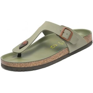 Slippers - Teenslipper - Ergonomische slipper - orthopedische zool - Unisex - Lichtgroen - Maat 36