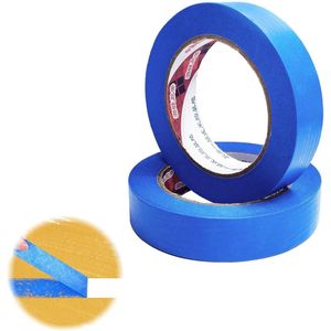 Masking Tape Body 2.2 cm x 50 m Painter Adhesive Tape for Painting Varnishing Blue (2 Rolls)